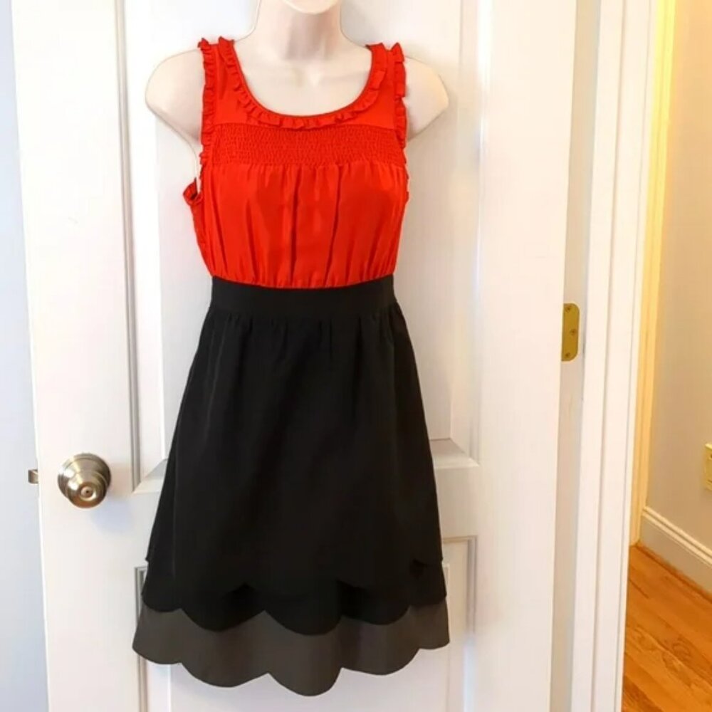 Maeve Anthropologie Horizon Scalloped Dress